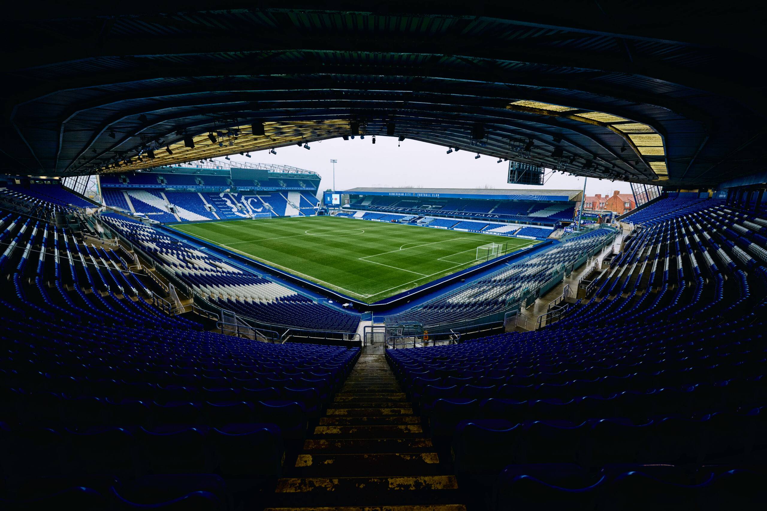 view of St. Andrew's from the top of the Kop corner
